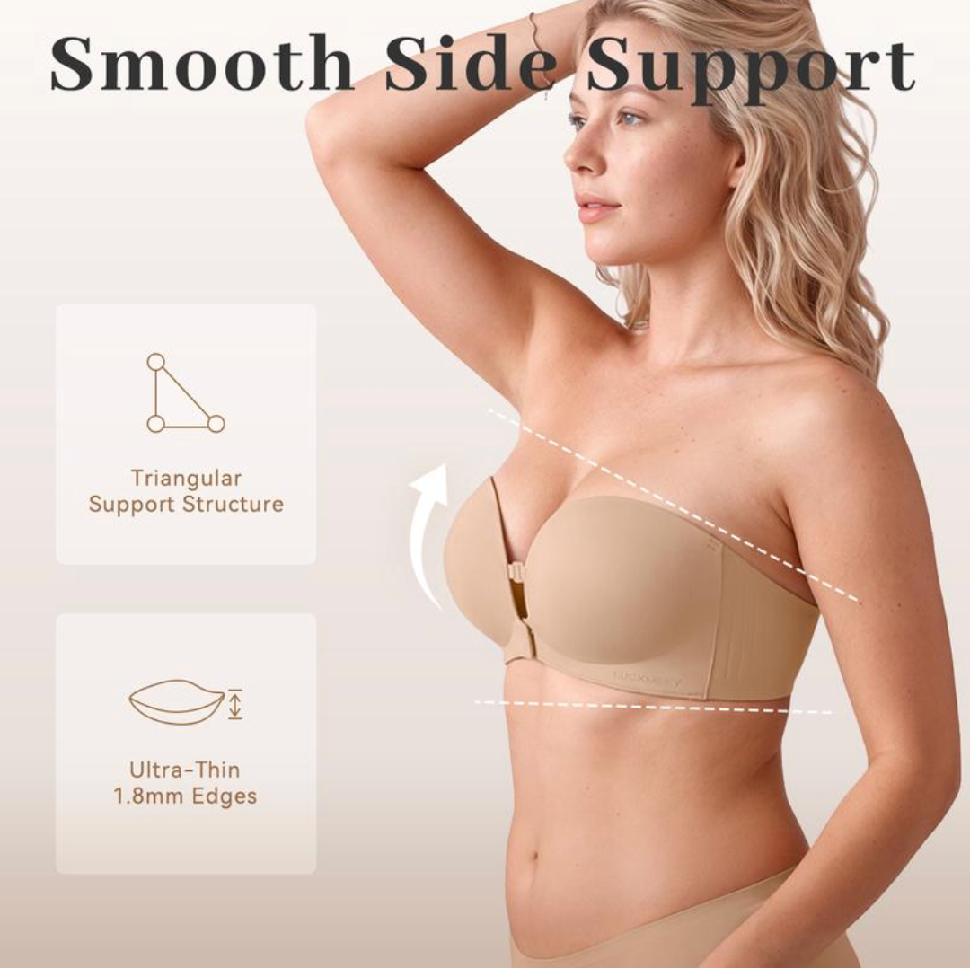 Womens Strapless Front Closure Bra
